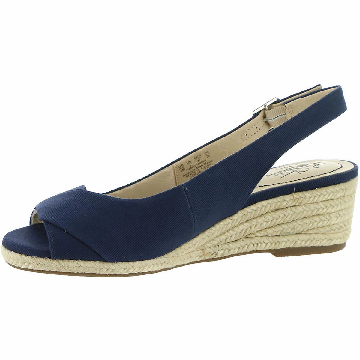 Socialite Womens Canvas Peep-Toe Slingback Sandals