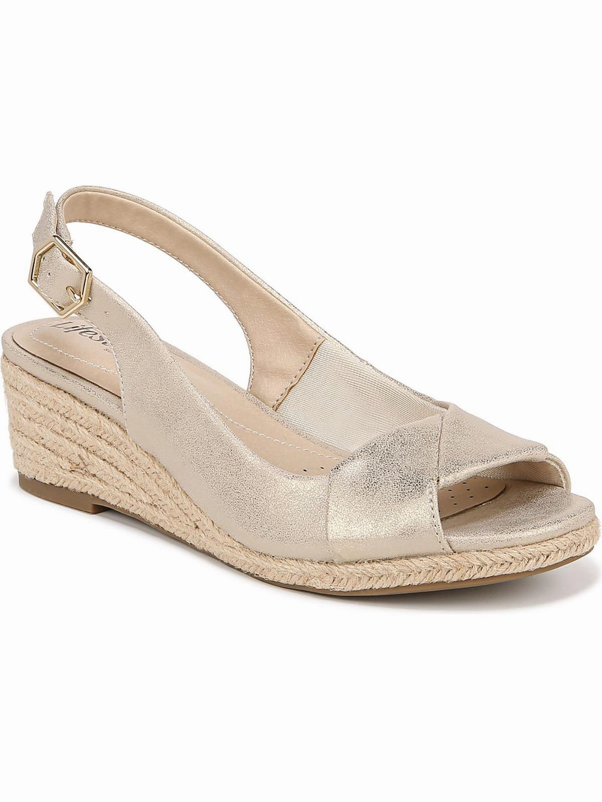 Socialite Womens Canvas Peep-Toe Slingback Sandals
