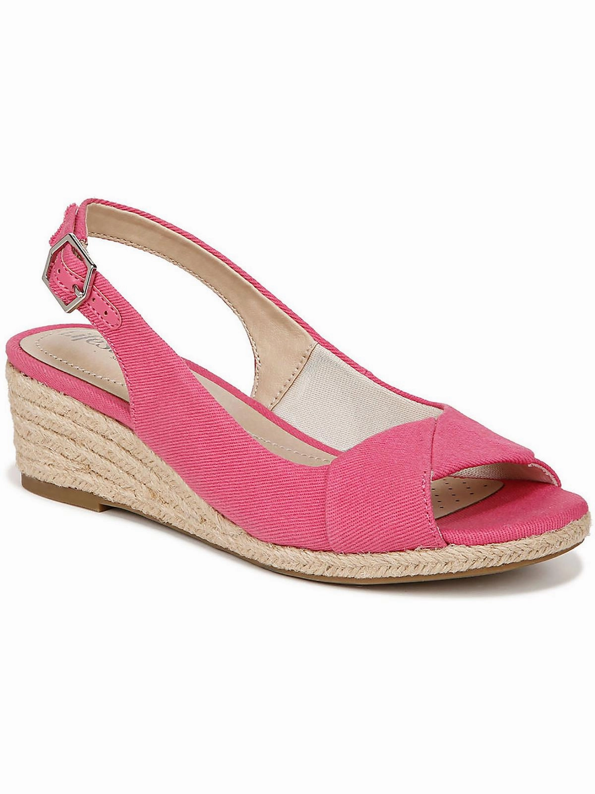 Socialite Womens Canvas Peep-Toe Slingback Sandals