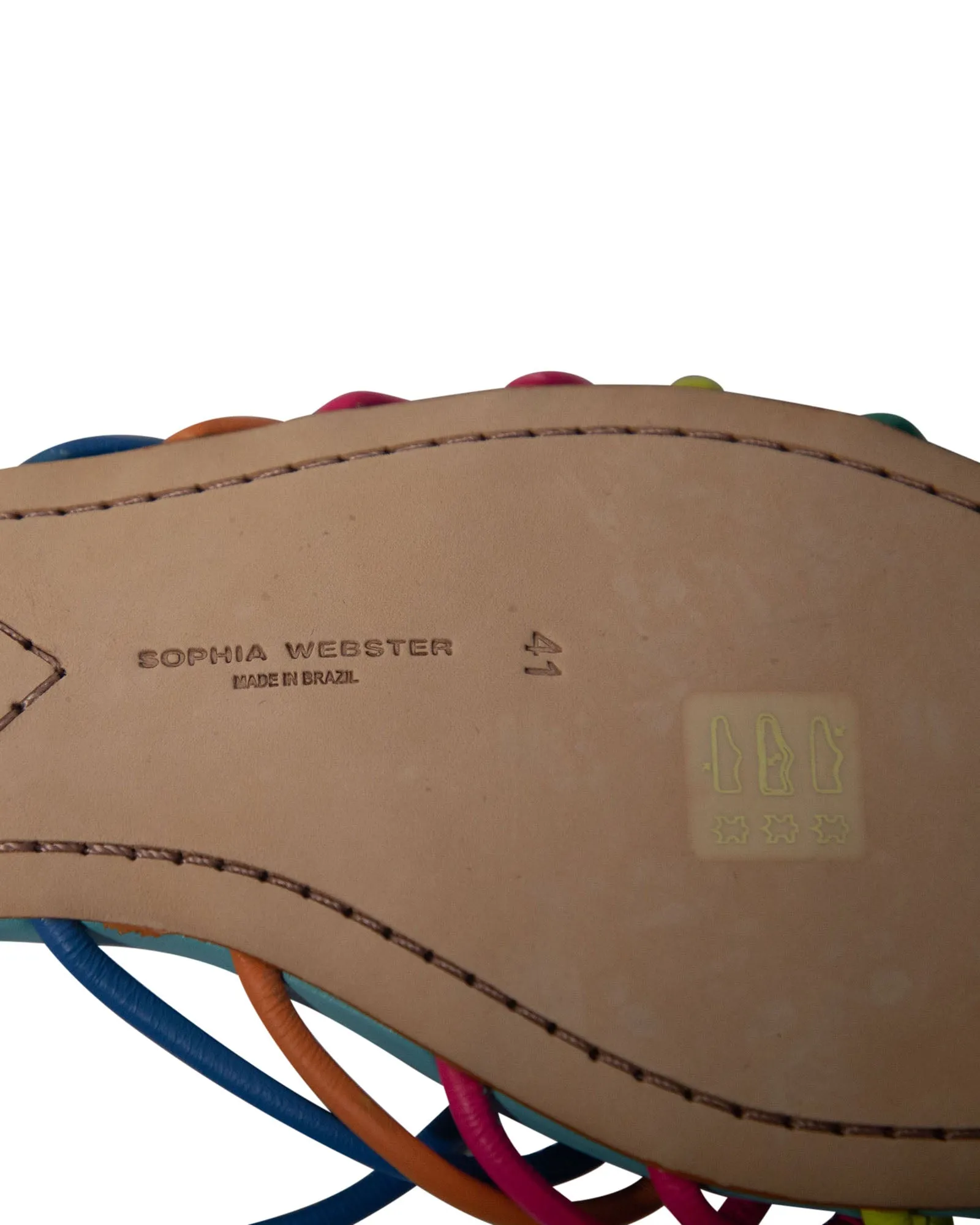 Sophia Webster Rainbow Strappy Sandals in Multicolor Leather
