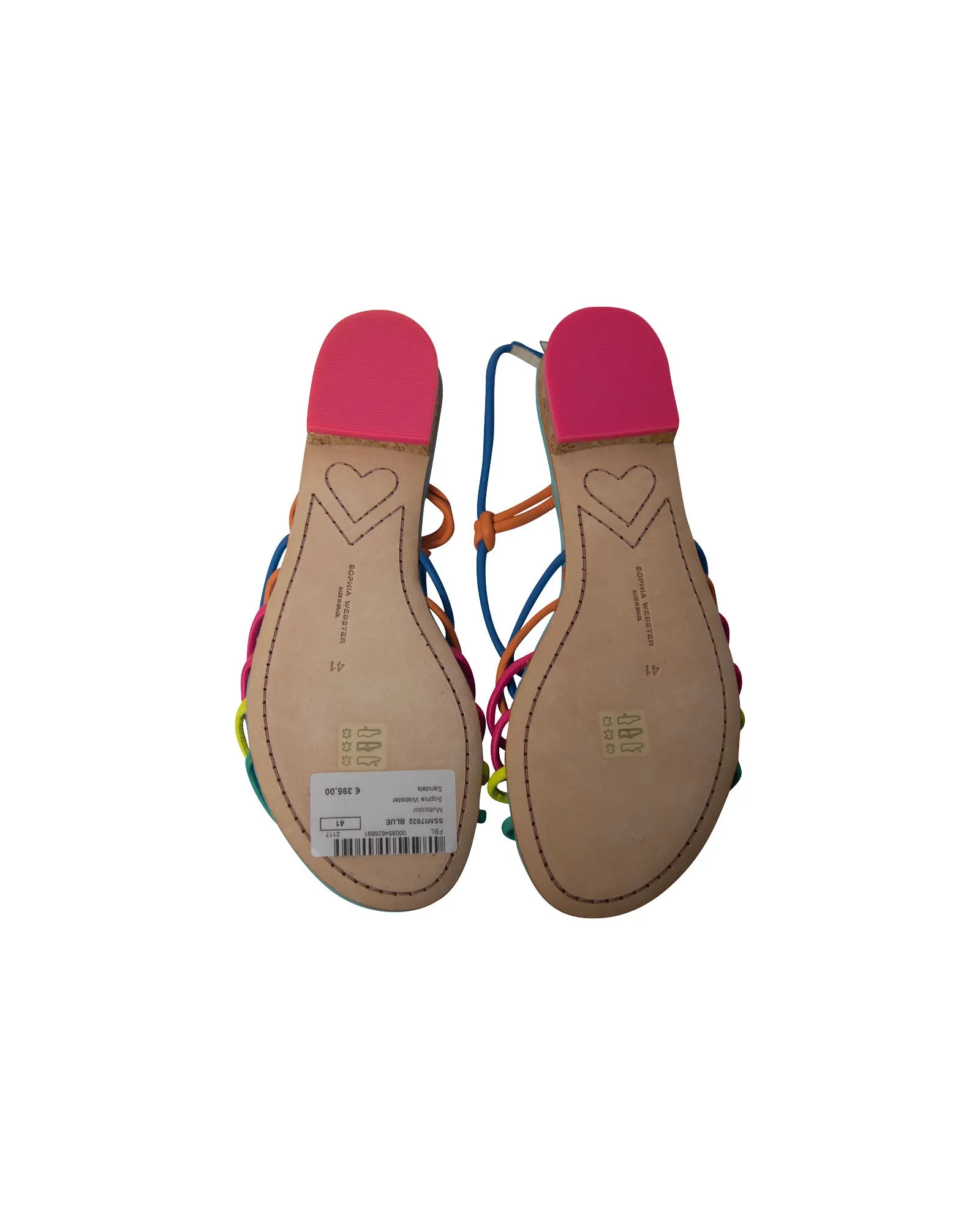 Sophia Webster Rainbow Strappy Sandals in Multicolor Leather
