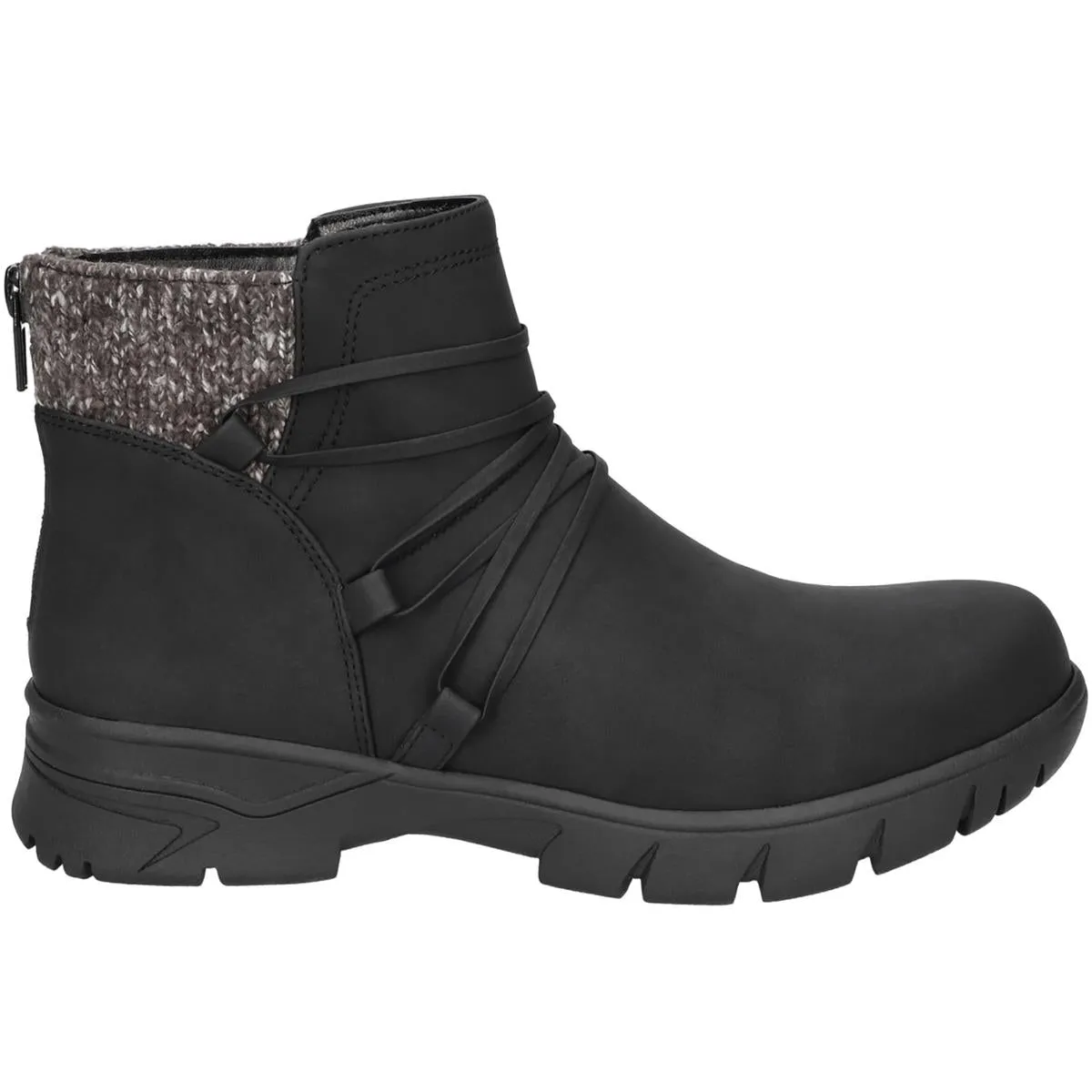 STEFANI Womens Round toe Lug Ankle Boots