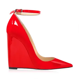 STEPHANIE RED PATENT 100mm