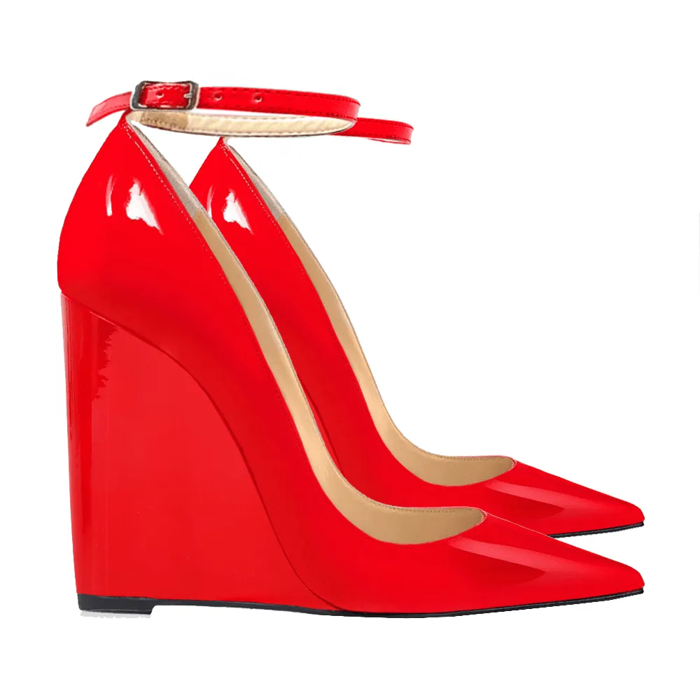 STEPHANIE RED PATENT 100mm