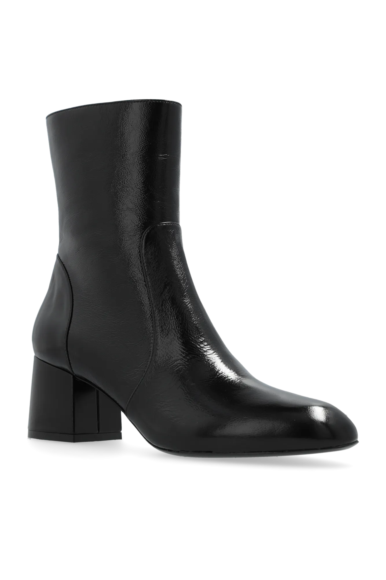 Stuart Weitzman Patent Leather Ankle Boots 'flareblock'