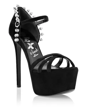 Suede Sandals High Heels