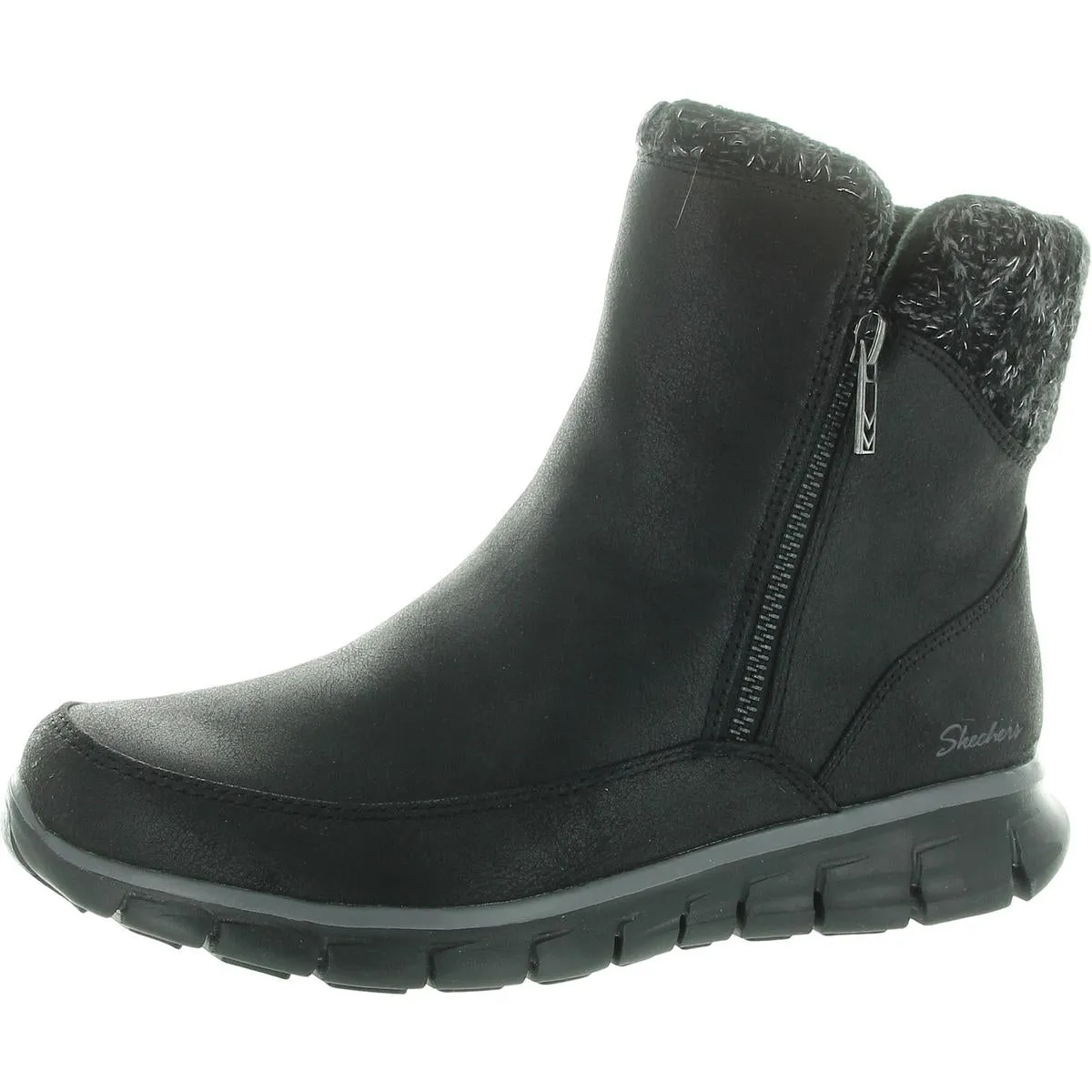 Synergy-Lovely Collab Womens Metallic Vegan Leather Winter & Snow Boots