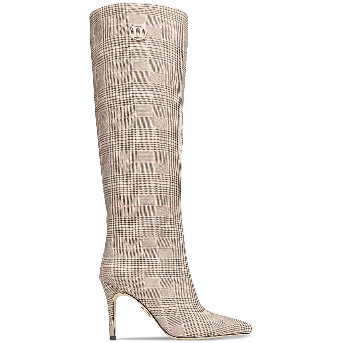 T2CLACOREI Womens Plaid Manmade Knee-High Boots