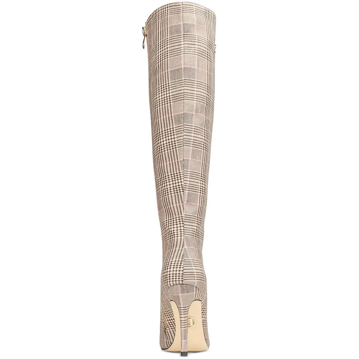T2CLACOREI Womens Plaid Manmade Knee-High Boots