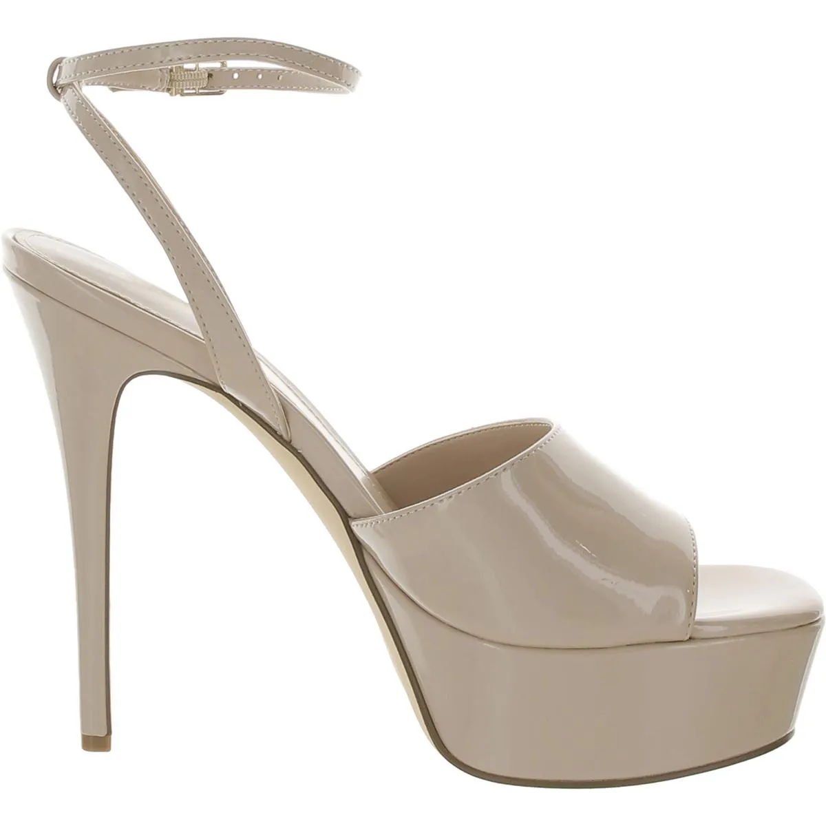 Taby  Womens Patent Square Toe Platform Sandals