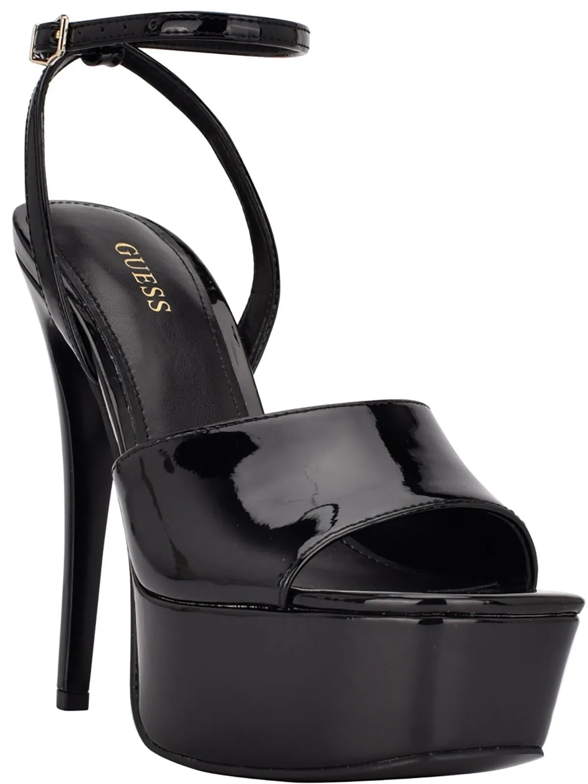 Taby  Womens Patent Square Toe Platform Sandals