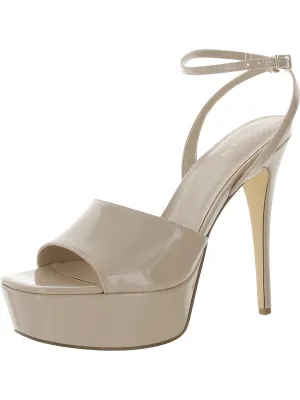 Taby  Womens Patent Square Toe Platform Sandals