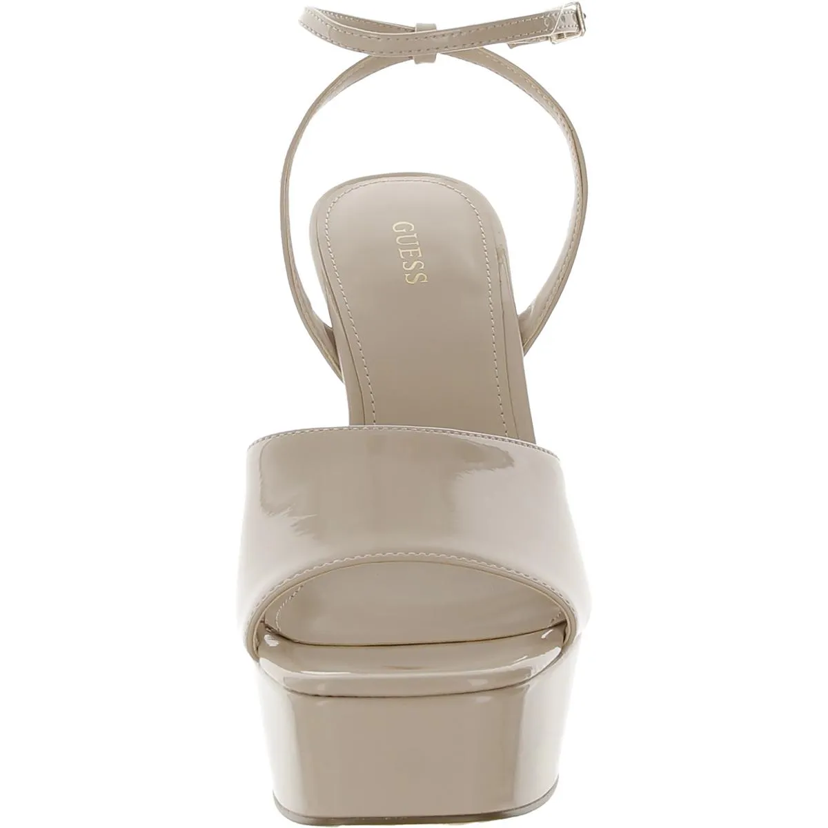 Taby  Womens Patent Square Toe Platform Sandals