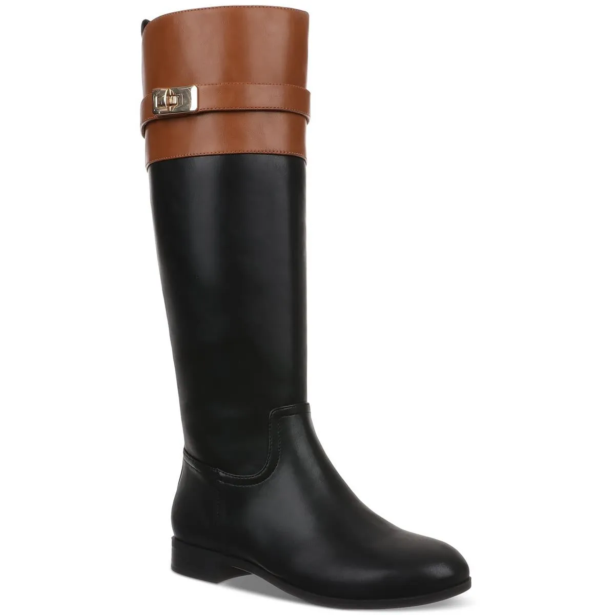 Taharahh Womens Zipper Faux Leather Knee-High Boots