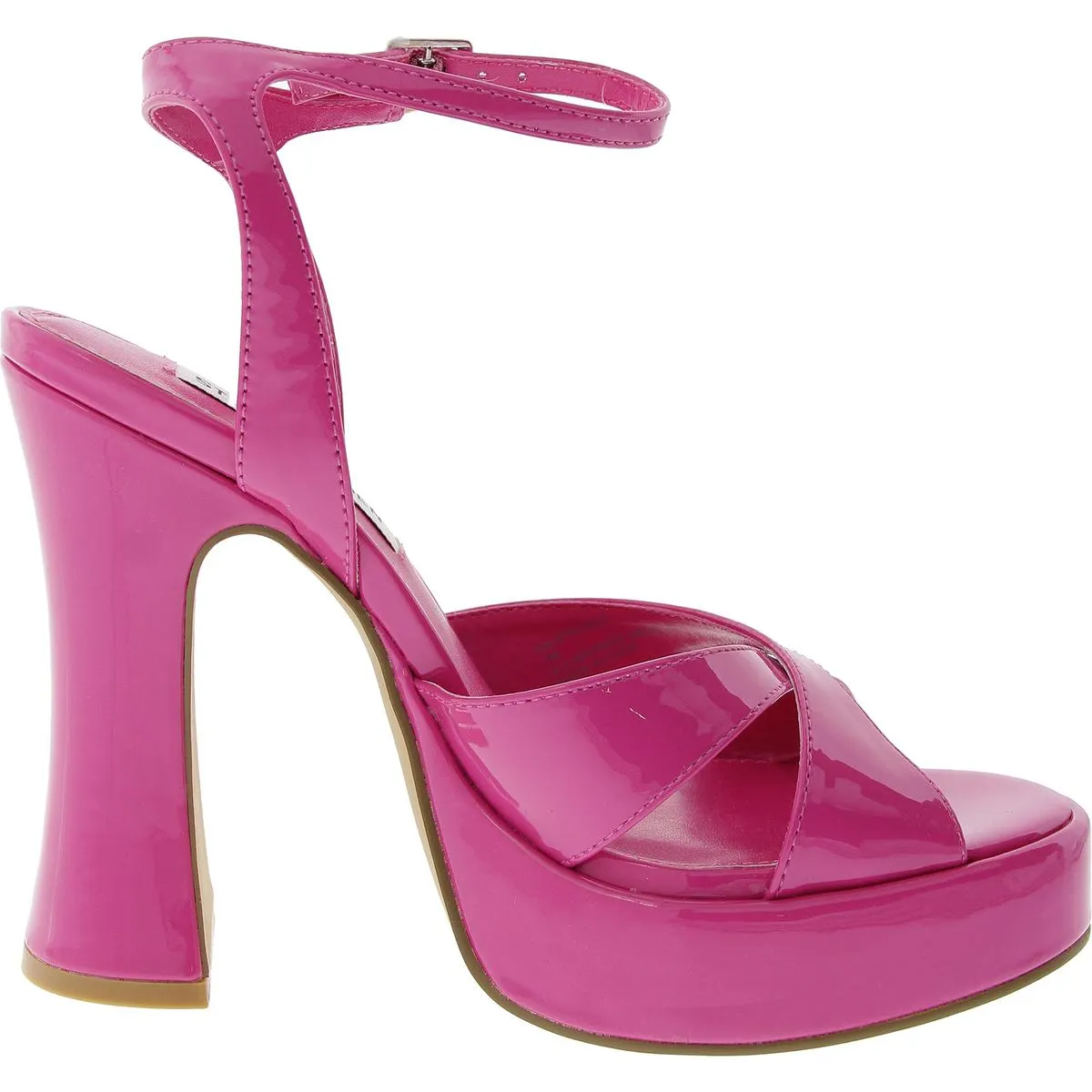 Tali Womens Buckle Patent Platform Sandals