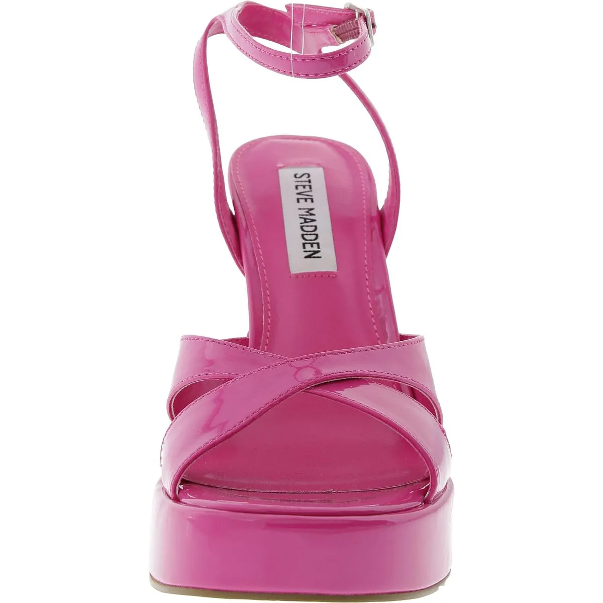 Tali Womens Buckle Patent Platform Sandals