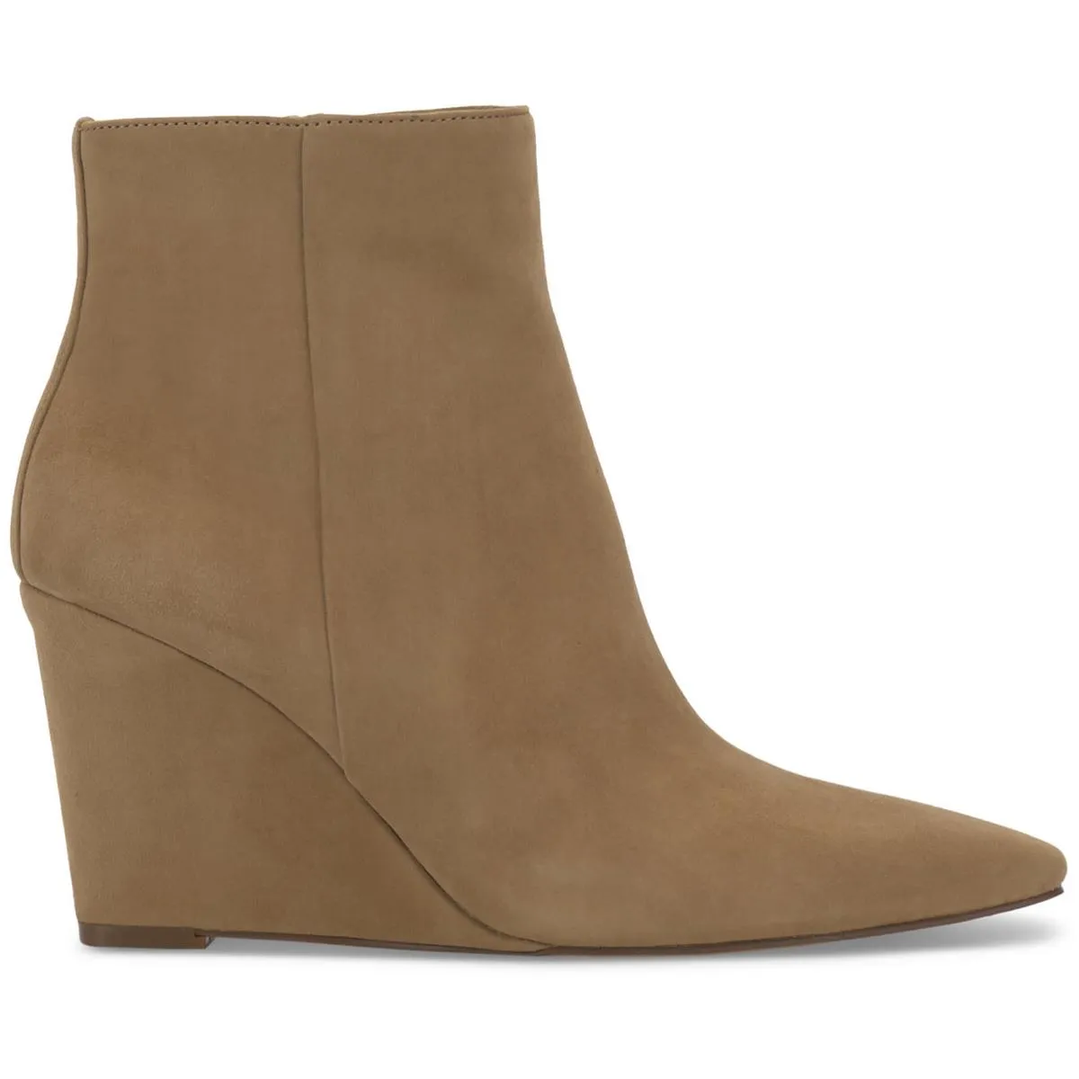 Teeray Womens Leather Pointed Toe Wedge Boots