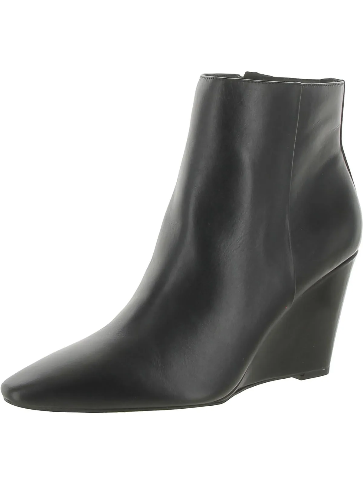 Teeray Womens Leather Pointed Toe Wedge Boots