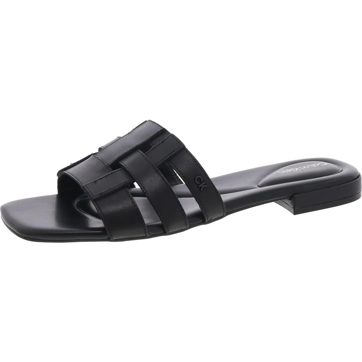 TESSIE Womens Laceless Leather Slide Sandals