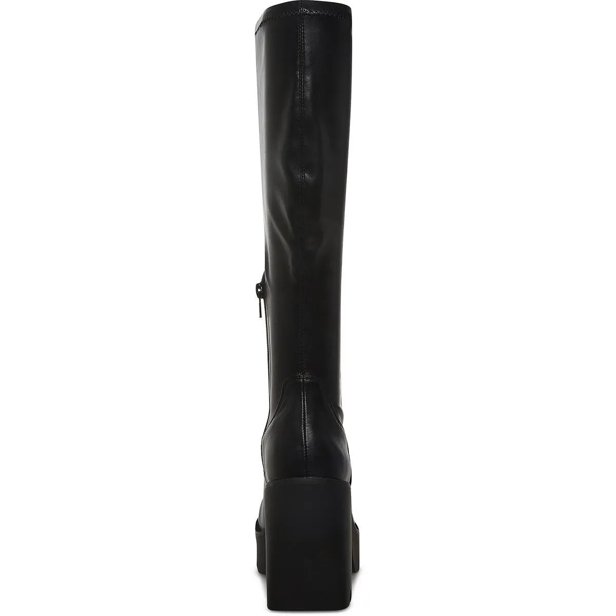 Theresa Womens Faux Leather Block Heel Knee-High Boots