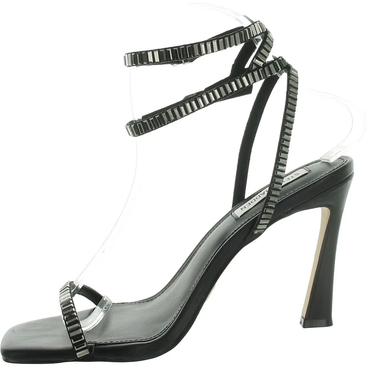 Thierry Womens Glass Ankle Strap Heels