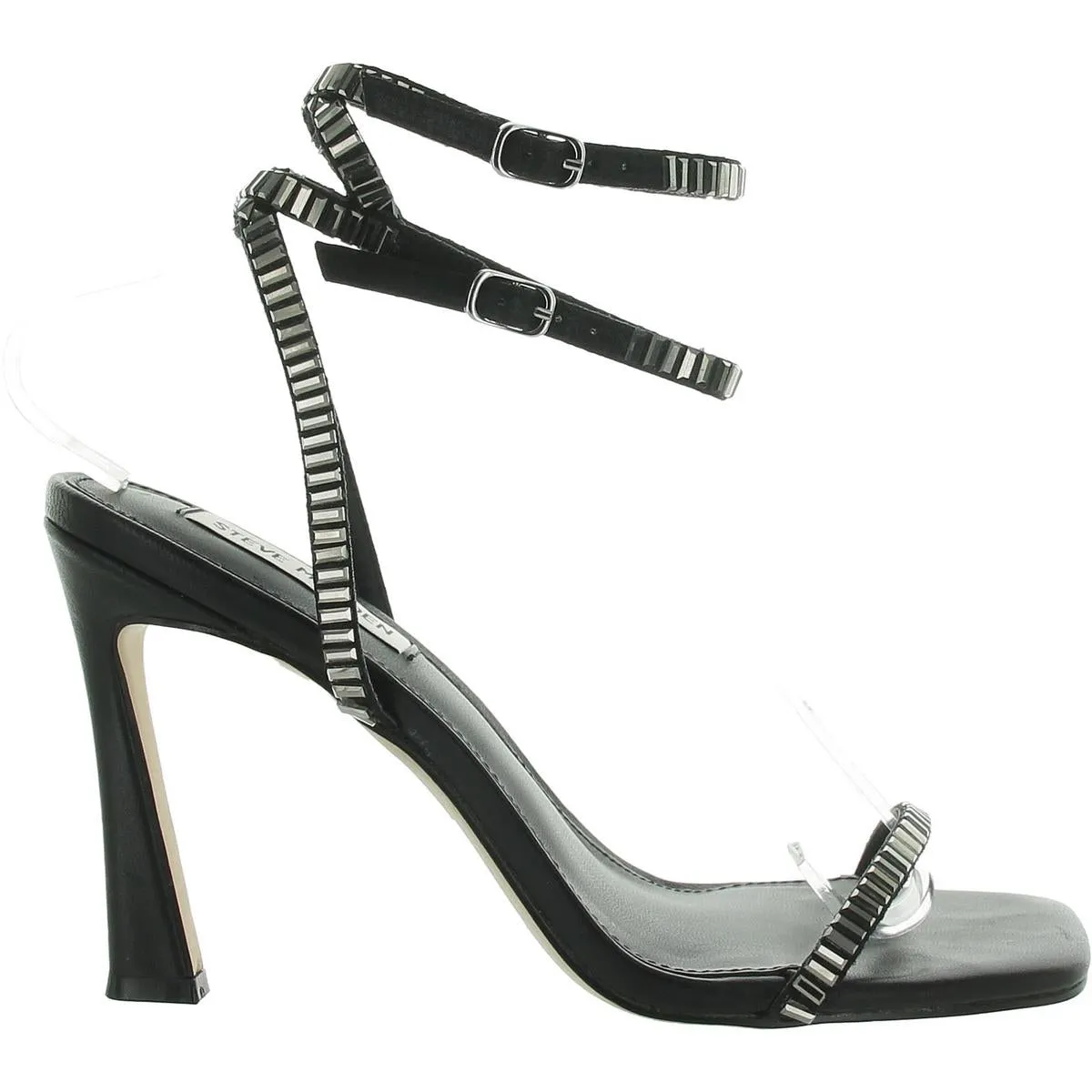 Thierry Womens Glass Ankle Strap Heels