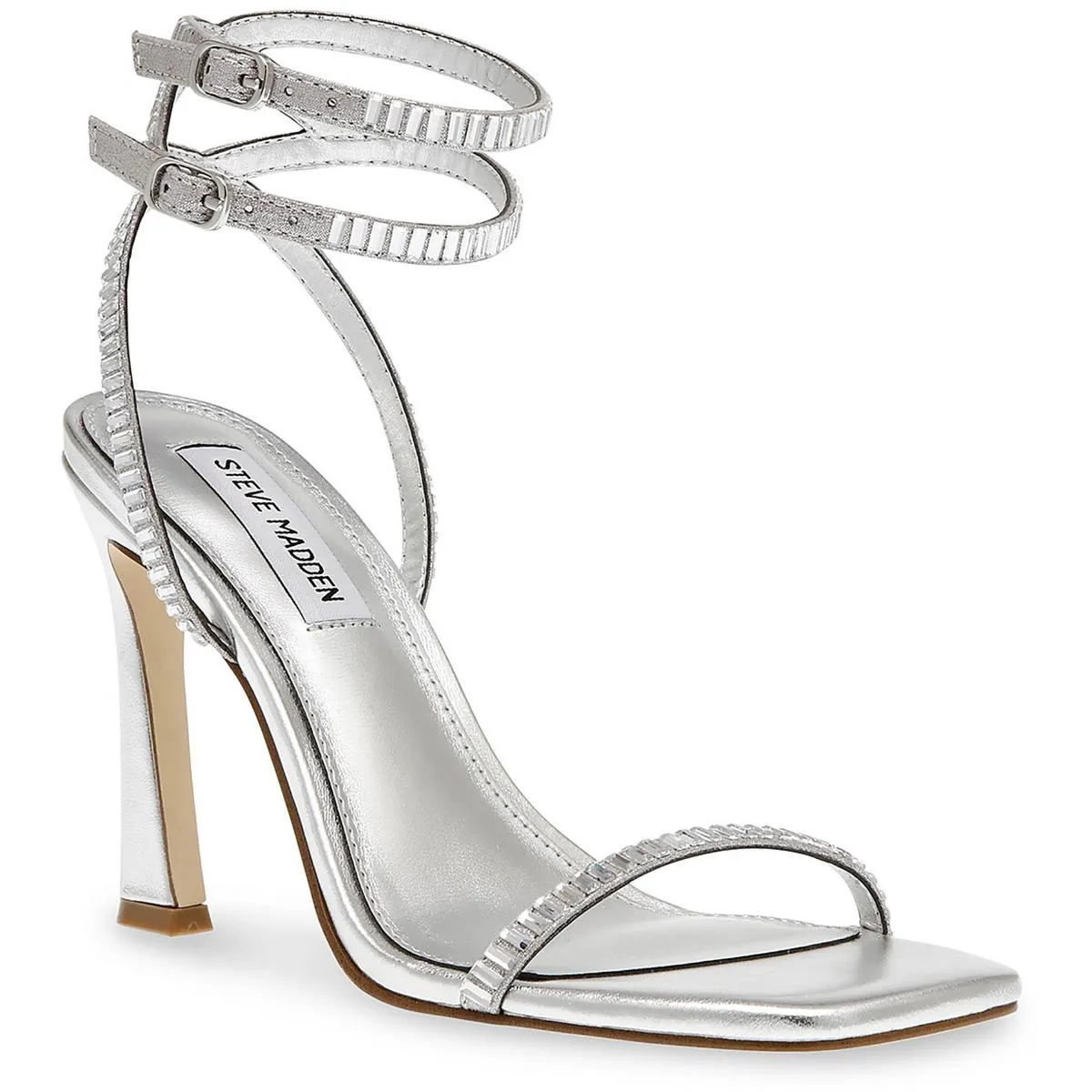 Thierry Womens Glass Ankle Strap Heels