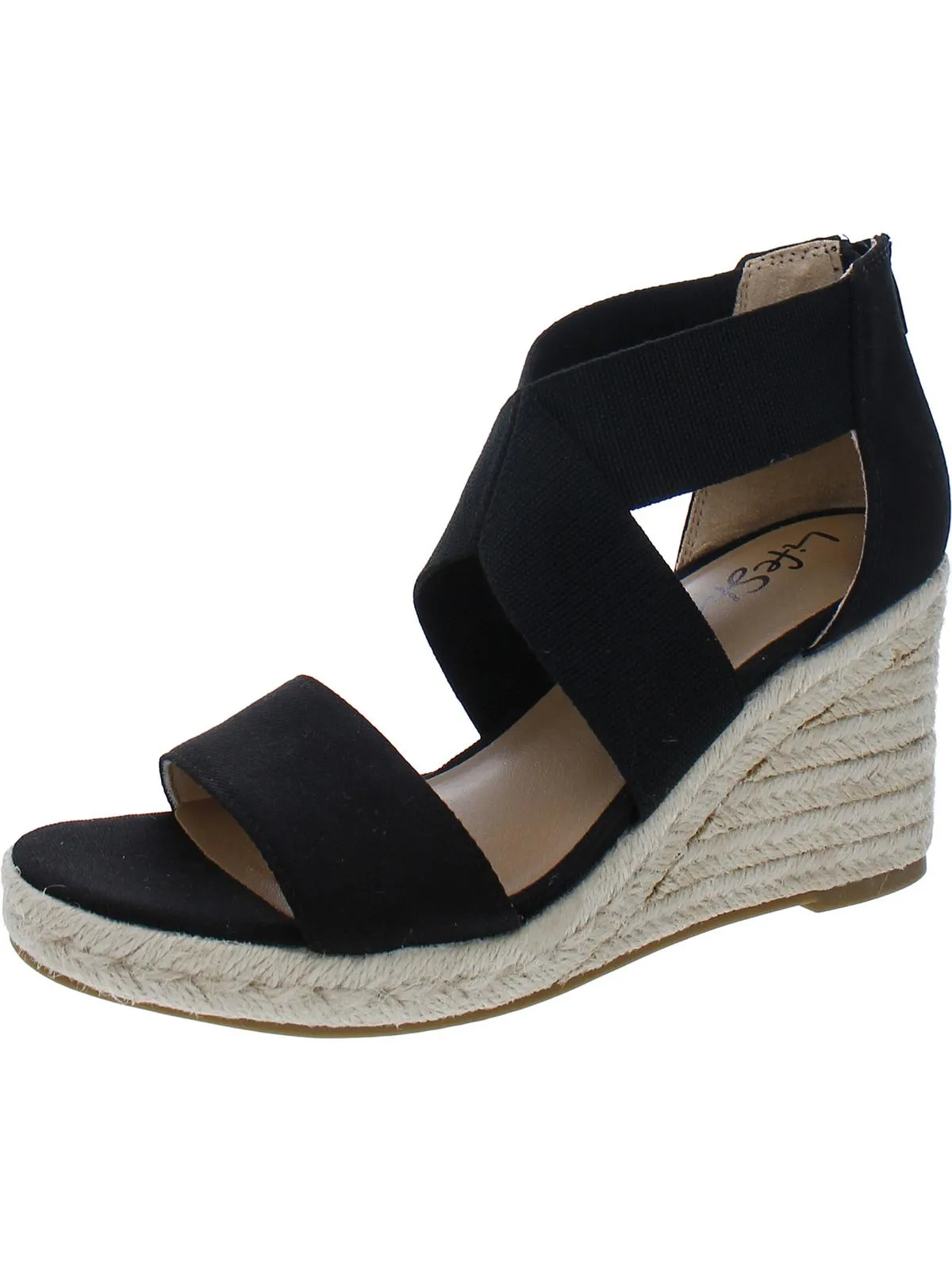 Thrive Womens Canvas Open Toe Wedge Sandals