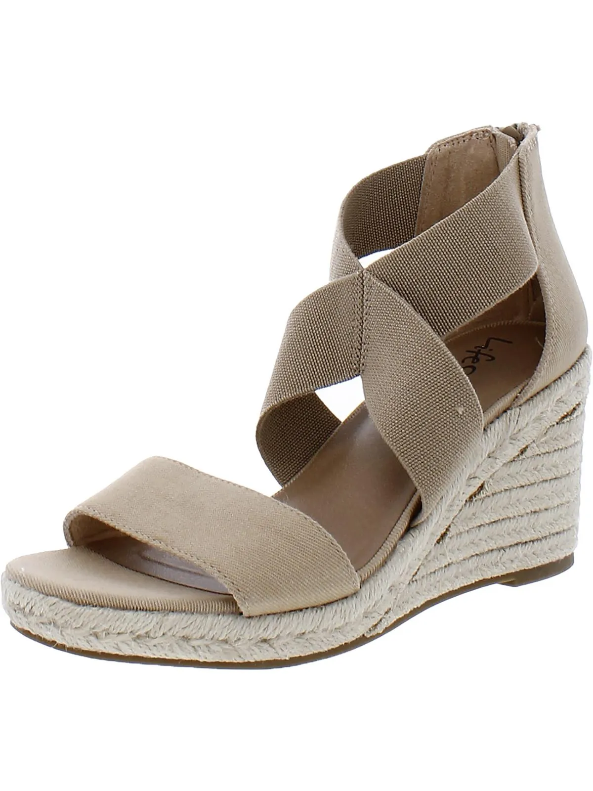 Thrive Womens Canvas Open Toe Wedge Sandals