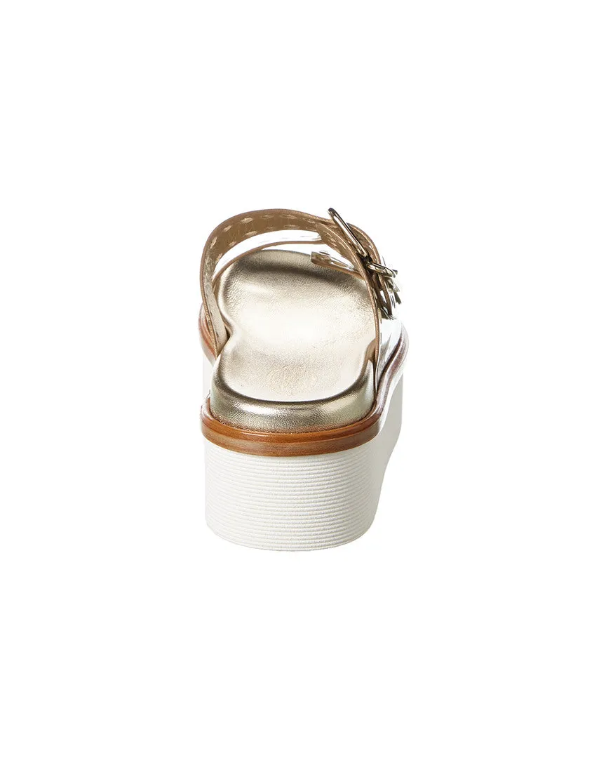 TODs Buckled Leather Platform Sandal