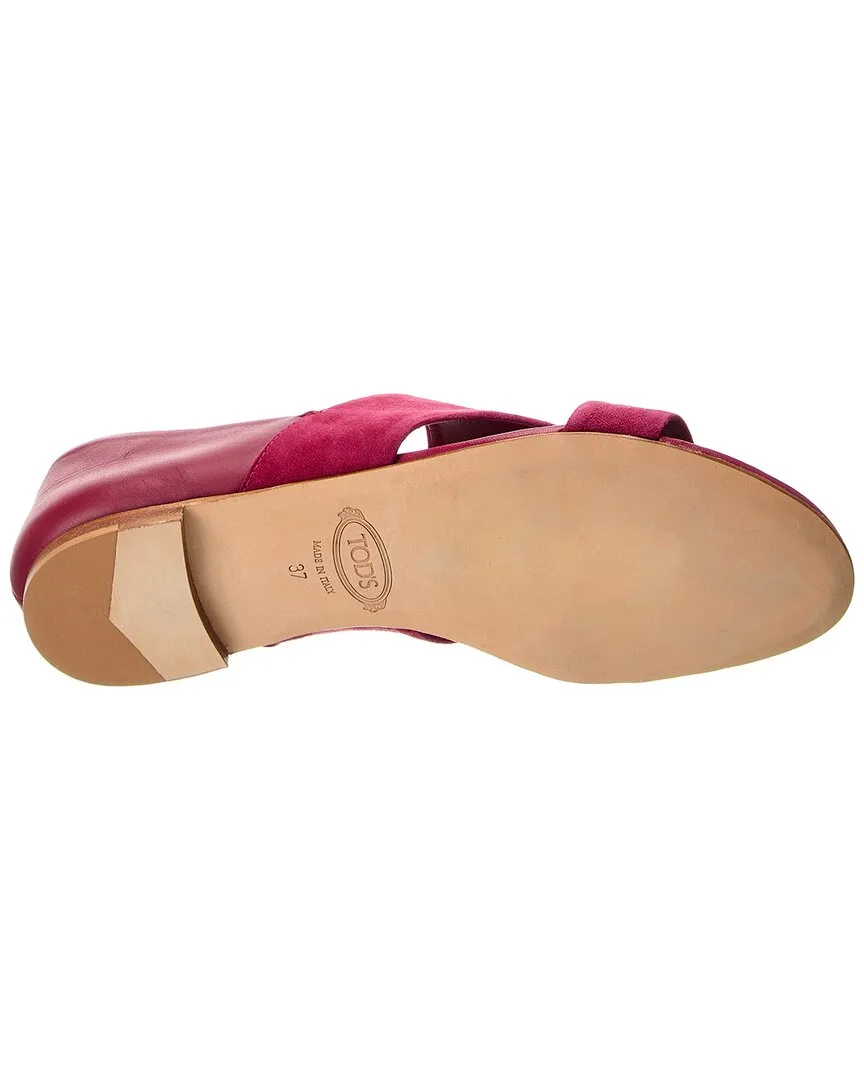 TODs Leather & Suede Sandal
