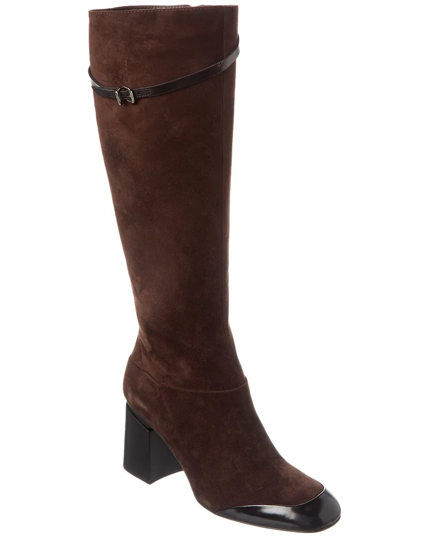 TODs Suede & Leather Knee-High Boot