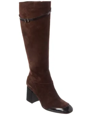 TODs Suede & Leather Knee-High Boot