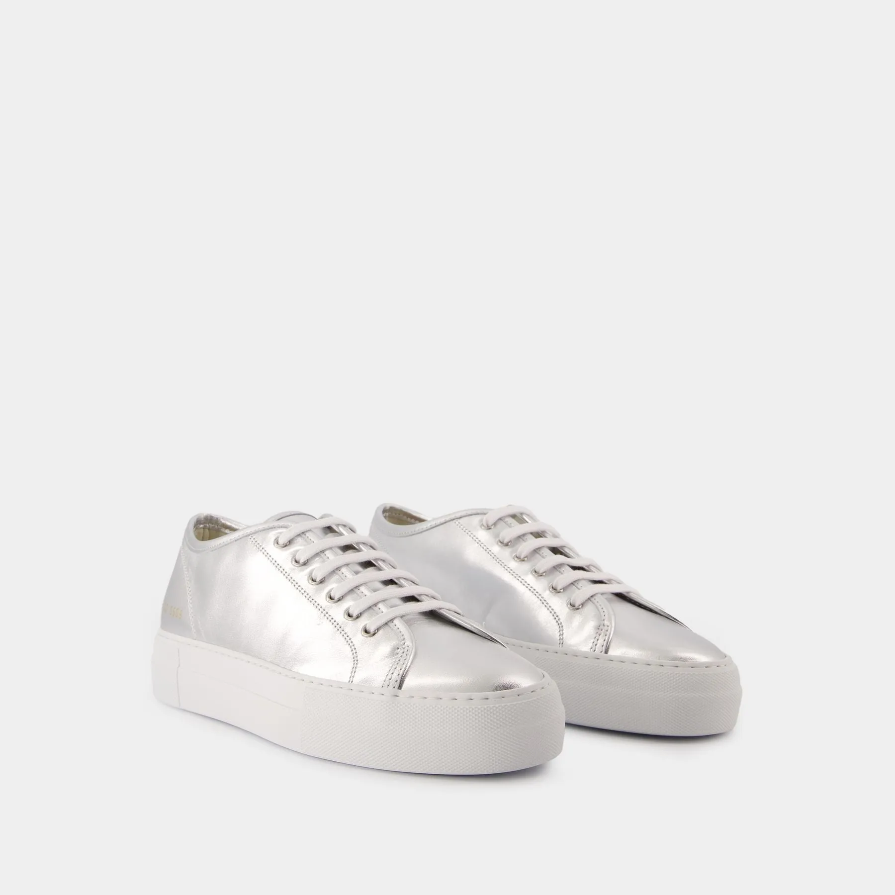 Tournament Super Shiny Sneakers - COMMON PROJECTS - Leather - Silver