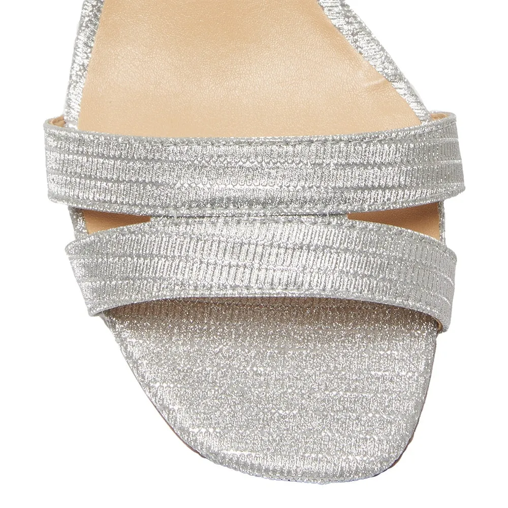 Unity Heel in Silver Fabric