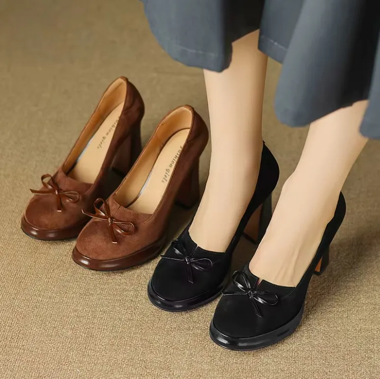 USS Shoes Barbara Women's Leather High Heels Platform Pumps