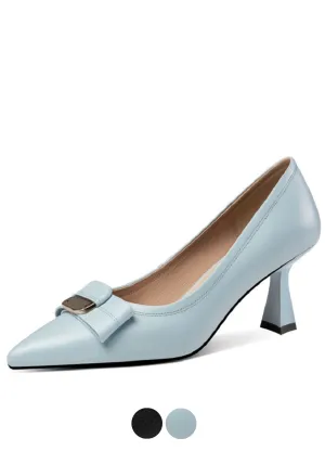 USS Shoes Maibe Women's Dress Leather Butterfly-Knot Pumps
