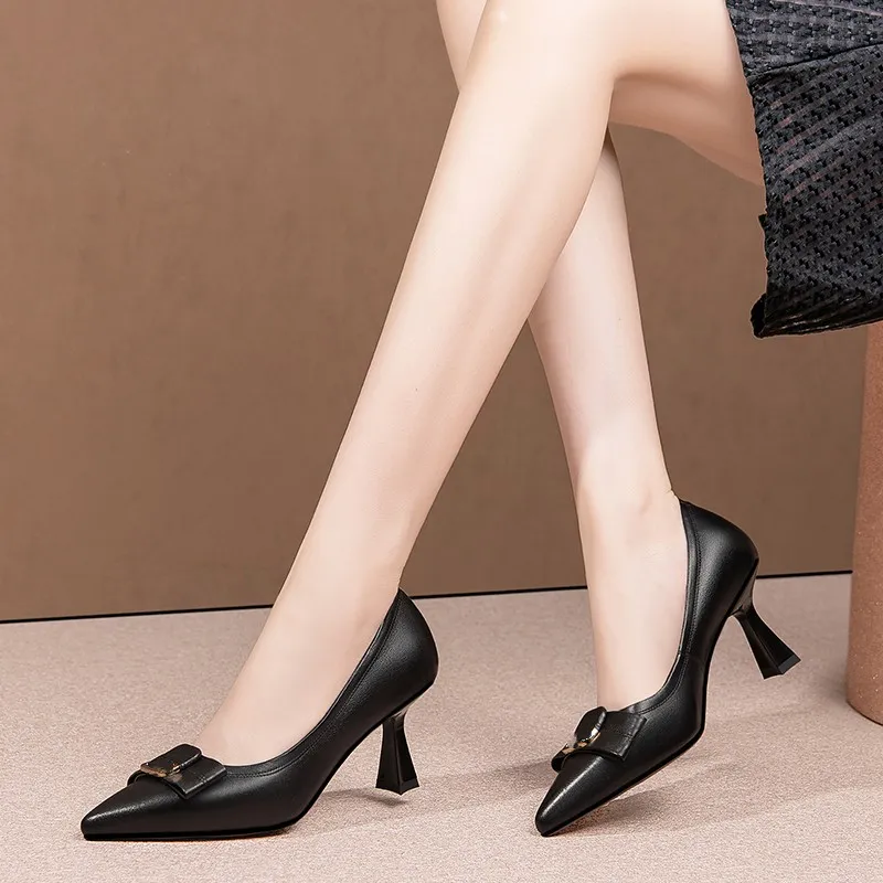 USS Shoes Maibe Women's Dress Leather Butterfly-Knot Pumps