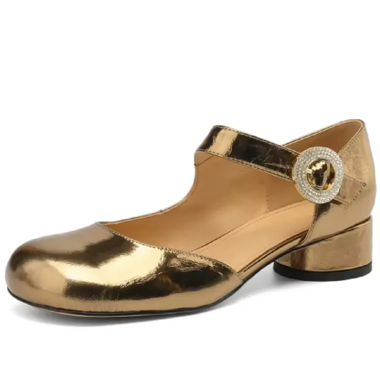 USS Shoes Virginia Women's Round Toe Ankle Buckle Strap Pumps