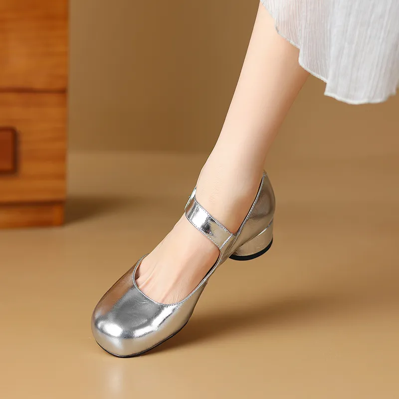 USS Shoes Virginia Women's Round Toe Ankle Buckle Strap Pumps