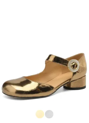 USS Shoes Virginia Women's Round Toe Ankle Buckle Strap Pumps
