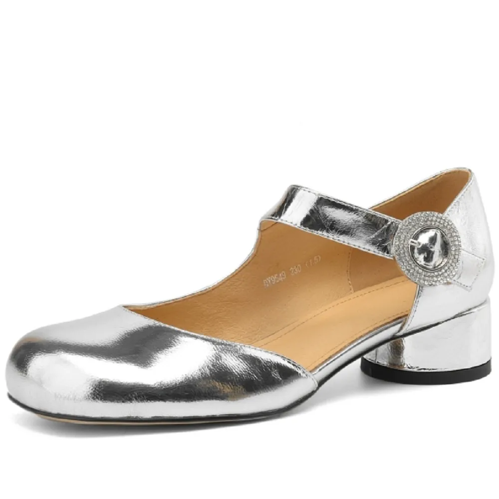 USS Shoes Virginia Women's Round Toe Ankle Buckle Strap Pumps