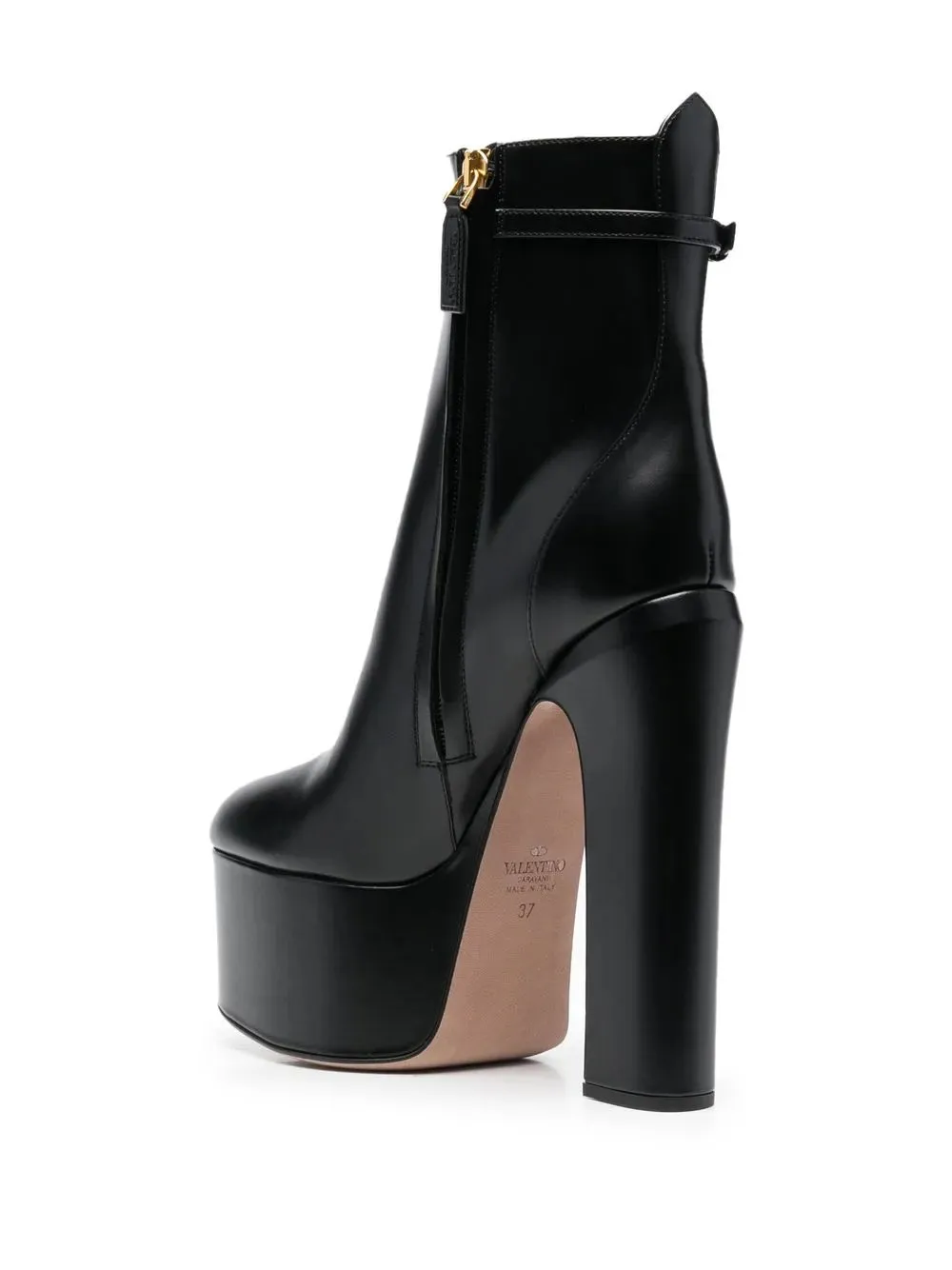Valentino Tan-Go Leather Platform Boots