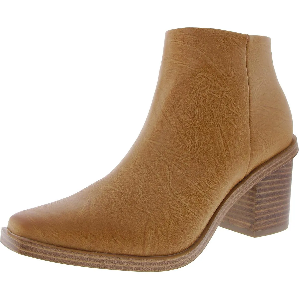 Velta Womens Cushioned Footbed Faux Leather Booties
