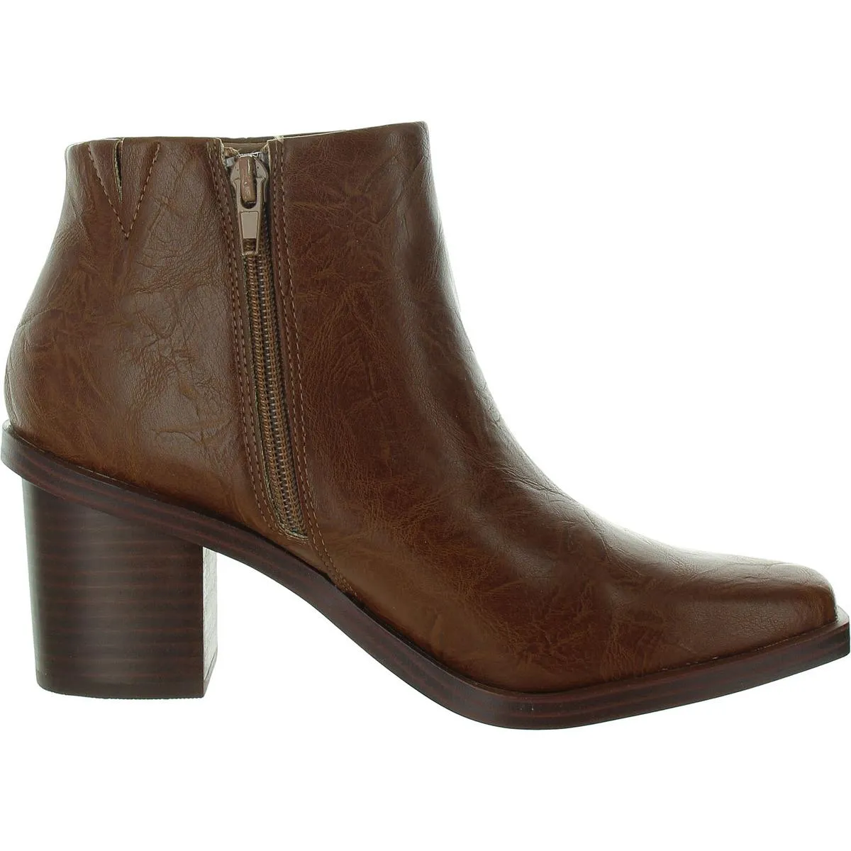 Velta Womens Cushioned Footbed Faux Leather Booties