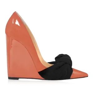 VICKY PEACH/BLACK PATENT