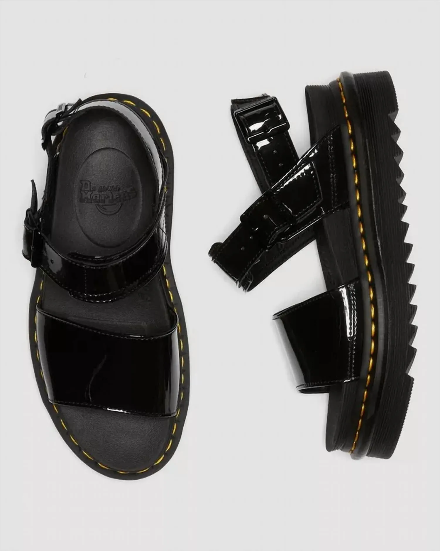 Voss Women's Patent Leather Strap Sandals In Black
