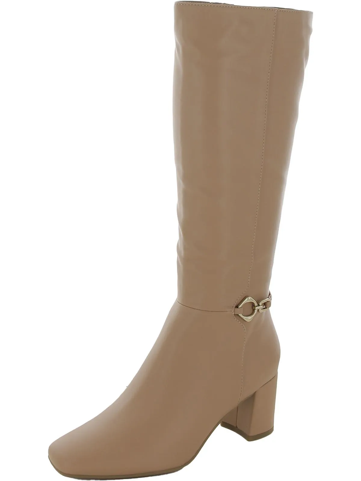 Waylon Womens Faux Leather Square Toe Knee-High Boots