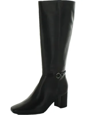 Waylon Womens Faux Leather Square Toe Knee-High Boots