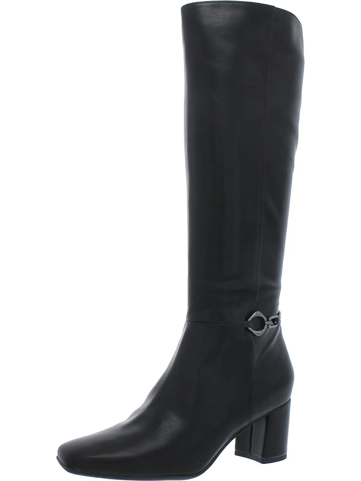 Waylon Womens Faux Leather Square Toe Knee-High Boots